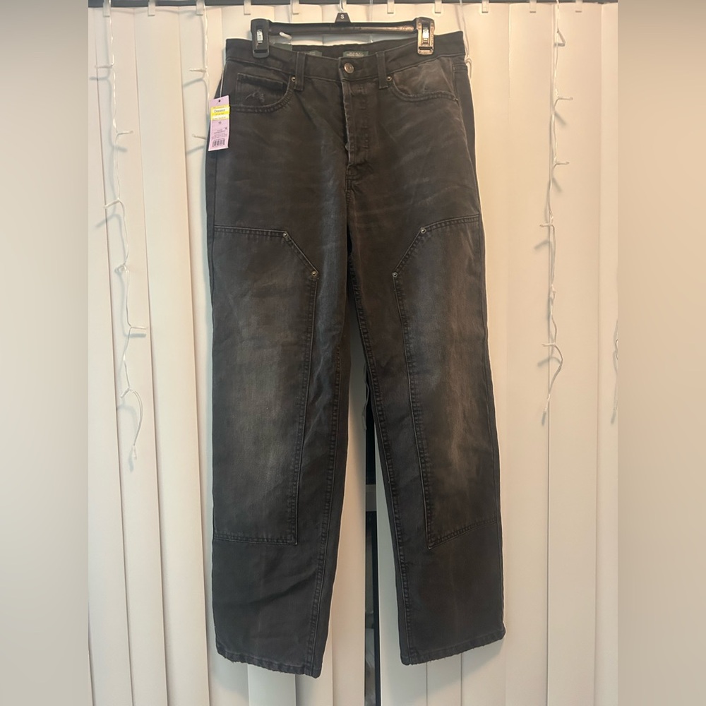 High Rise Straight Black Jeans